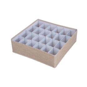 FUNKID socks Organizer, Foldable Drawer Organizer for panties or Socks, 24 Cell (Color: Khaki)