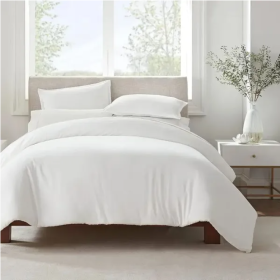 Serta Simply Clean Solid Duvet Cover Set (Option: Style5)