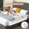60-Inch Foldable Bed Rail Swing Down Baby Bed Guard Rail with Adjustable Safety Strap