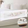 60-Inch Foldable Bed Rail Swing Down Baby Bed Guard Rail with Adjustable Safety Strap