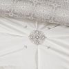 4 Piece Embroidered Cotton Reversible Duvet Cover Set