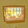 1pc Dimming 3-color Beach Sun Lamp Painting, Sketch Light. Healing Light, Bedside Bedroom Sleeping Lamp