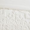 3 Piece Tufted Cotton Chenille Damask Duvet Cover Set