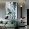 Handmade Hand Painted Oil Painting Storm Wall Art Dark Green Gold Foil Modern Living Room Hallway Bedroom Luxurious Decorative Painting