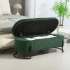 COOLMORE Storage Ottoman,Bedroom End Bench,Upholstered Fabric Storage Ottoman with Safety Hinge, Entryway Padded Footstool