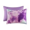 4-piece Watercolor Tie Dye Printed Comforter Set with Throw Pillow - Full