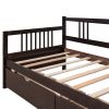 Twin Size Daybed Wood Bed with Two Drawers
