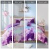 4-piece Watercolor Tie Dye Printed Comforter Set with Throw Pillow - Full