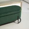 COOLMORE Storage Ottoman,Bedroom End Bench,Upholstered Fabric Storage Ottoman with Safety Hinge, Entryway Padded Footstool
