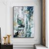 Handmade Hand Painted Oil Painting Storm Wall Art Dark Green Gold Foil Modern Living Room Hallway Bedroom Luxurious Decorative Painting