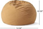 5-Foot Comfortable High-Density Shredded Foam Bean Bag Chair for Kids and Adults, with Removable Microsuede Cover