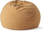 5-Foot Comfortable High-Density Shredded Foam Bean Bag Chair for Kids and Adults, with Removable Microsuede Cover