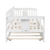 Twin Wooden Daybed with Trundle Bed , Sofa Bed for Bedroom Living Room
