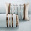 Genevieve Colorblock 7-Piece Comforter Set – Cal King, Neutral Taupe & Blue