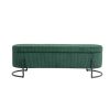 COOLMORE Storage Ottoman,Bedroom End Bench,Upholstered Fabric Storage Ottoman with Safety Hinge, Entryway Padded Footstool