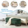 COOLMORE Storage Ottoman,Bedroom End Bench,Upholstered Fabric Storage Ottoman with Safety Hinge, Entryway Padded Footstool