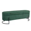 COOLMORE Storage Ottoman,Bedroom End Bench,Upholstered Fabric Storage Ottoman with Safety Hinge, Entryway Padded Footstool