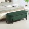 COOLMORE Storage Ottoman,Bedroom End Bench,Upholstered Fabric Storage Ottoman with Safety Hinge, Entryway Padded Footstool