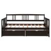 Twin Size Daybed Wood Bed with Two Drawers