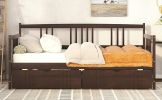 Twin Size Daybed Wood Bed with Two Drawers