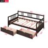 Twin Size Daybed Wood Bed with Two Drawers
