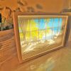 1pc Dimming 3-color Beach Sun Lamp Painting, Sketch Light. Healing Light, Bedside Bedroom Sleeping Lamp