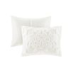 3 Piece Tufted Cotton Chenille Damask Duvet Cover Set