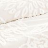 3 Piece Tufted Cotton Chenille Floral Duvet Cover Set
