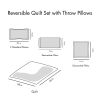 Reversible Quilt Set with Throw Pillows
