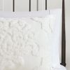 3 Piece Tufted Cotton Chenille Damask Duvet Cover Set