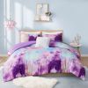4-piece Watercolor Tie Dye Printed Comforter Set with Throw Pillow - Full
