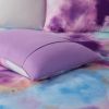 4-piece Watercolor Tie Dye Printed Comforter Set with Throw Pillow - Full