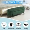 COOLMORE Storage Ottoman,Bedroom End Bench,Upholstered Fabric Storage Ottoman with Safety Hinge, Entryway Padded Footstool