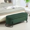 COOLMORE Storage Ottoman,Bedroom End Bench,Upholstered Fabric Storage Ottoman with Safety Hinge, Entryway Padded Footstool