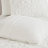 3 Piece Tufted Cotton Chenille Damask Duvet Cover Set