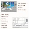 1pc Dimming 3-color Beach Sun Lamp Painting, Sketch Light. Healing Light, Bedside Bedroom Sleeping Lamp