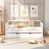 Twin Size Daybed Wood Bed with Twin Size Trundle