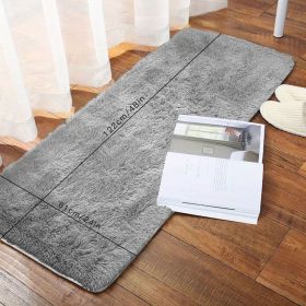 Nordic Silk Wool Carpet – Plush & Soft Floor Mat for Living Room & Bedroom (Color: Dark Gray, size: 61x122cm/24.01*48.03in)