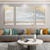 Hand-Painted Abstract Gold Foil Landscape Canvas Art for Home Decor