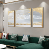 Hand-Painted Abstract Gold Foil Landscape Canvas Art for Home Decor