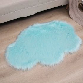 Fluffy Cloud Plush Rug – Soft Faux Fur, Machine Washable Nursery Decor (Color: Light Blue, size: 23.62*35.43inch)