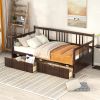 Twin Size Pine Wood Daybed with Storage Drawers – Multi-Functional Sofa & Bed