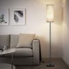 Minimalist Beige Standing Floor Lamp with Foot Switch – E26 Bulb Compatible