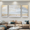 Hand-Painted Abstract Gold Foil Landscape Canvas Art for Home Decor