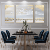 Hand-Painted Abstract Gold Foil Landscape Canvas Art for Home Decor