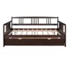 Full Size Pine Wood Daybed with Twin Hideaway Trundle – Multi-Functional Sofa & Bed