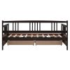 Twin Size Pine Wood Daybed with Storage Drawers – Multi-Functional Sofa & Bed