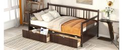 Twin Size Pine Wood Daybed with Storage Drawers – Multi-Functional Sofa & Bed