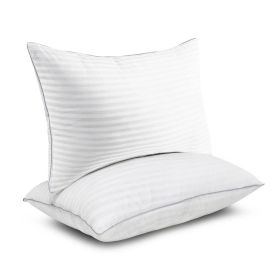 Set of 2 Down Alternative Bed Pillows with Cotton Cover (Size: Queen)