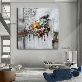 100% Hand-Painted Abstract Oil Painting – Museum Quality Wall Art (size: 70x70cm)